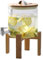Dispenser per Bevande in Vetro da 5L,con Rubinetto a Tenuta Stagna,Bocca Larga,Coperchio e Supporto in Legno,Decanter per Whisky,Dispenser Bevande per Festa,Acqua,Cocktail,Jus,e Bevande Liquori