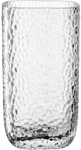 LEONARDO HOME Martello Vase • 1 Stück • Glasvase mit strukturierter Oberfläche • Modernes Design mit Zeitloser Eleganz • Transparente Blumenvase • Ideal für Blumensträuße • Höhe 19 cm • klar • 047096