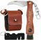 Wisebom Pilzmesser mit Bürste und Lineal, Klappmesser mit Canvas Bushcraft Tasche Schwammerlmesser mit Pilztasche, Messerschärfer, Schlüsselring,Tragbares Pilzmesser Set für Pilze Sammeln Outdoor
