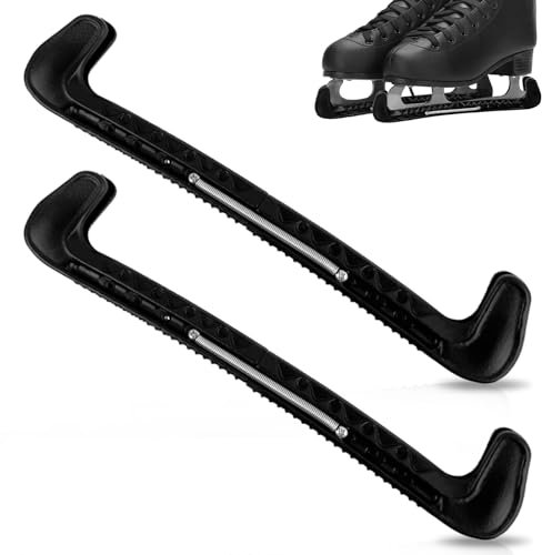 IETWATE 1 Paar Kufenschoner Schlittschuhe Damen, Eiskunstlauf Schlittschuhe Schoner aus Kunststoff, Verstellbar Schlittschuh Schoner, Eiskunstlauf Zubehör mit Spring, für Herren Kinder