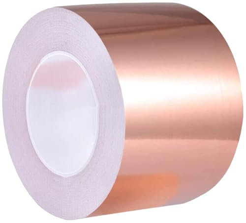 Panngu 100mmX15M Kupferband Schneckenabwehr, Effizient EMI Kupferfolienband Gegen Schnecken Nacktschnecken, Schneckenzaun,Schneckenschutz Hochbeet Selbstklebend Mittel Bekämpfen Schnecken