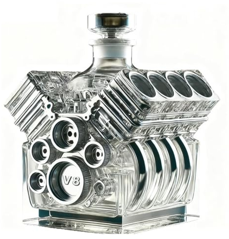 Fenteer Bouteille de whisky Distributeur de vin Salle à manger Nouveauté Verre Fête Restaurant avec bouchon Carafe à vin pour liqueur Spirits