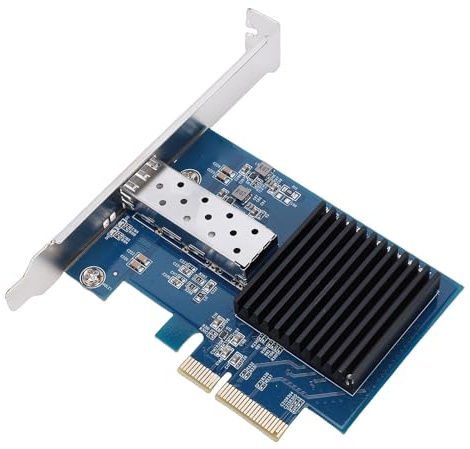 RASTKY 10 Gbit/s PCIe X4 NIC-Karte, Hochgeschwindigkeits-Glasfaser-Netzwerkkarte für Server mit Einzelnem SFP-Port, PCI-Express-Netzwerkkarte für Server, Unterstützung für und