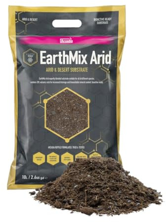 Arcadia EarthMix Arid 10L Bioactive Reptile Substrate. Terrarium Soil for Arid Species. Vivarium Bedding. Organic Peat Free Compost for Reptiles, Amphibians & Invertebrates. Terrarium Accessories