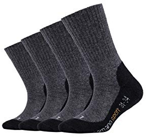 Camano Barn 2-pack sportstrumpor med förstärkt häl och spets, pojkar och flickor, strumpor, Grå (antracit – svart 0008), 31-34
