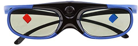 P Prettyia Lunettes 3D pour Projecteurs Dlp-Link Active Shutter - Noir + Bleu