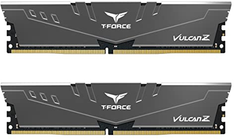 TEAMGROUP Team T-Force Vulcan Z DDR4 Gaming Memory, 2 x 8 GB, 3600 MHz, 288 Pin DIMM, Grey