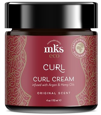 MKS Eco Curl, Fragancia Original - 4 oz - Define los Rizos, Elimina el Frizz y los Cabellos Sueltos - Con Aceites de Jojoba, de Semilla de Cáñamo y de Argán Marroquí - Libre de Crueldad Animal