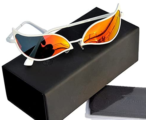 Fei Mei Lunettes de soleil Doflamingo One Piece Anime Cosplay Accessoires Costumes pour fête, EDM, Halloween, Rouge brillant