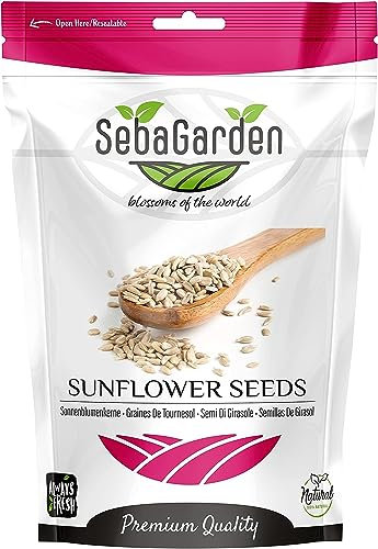 Seba Garden Hulled Sunflower Seeds, 1kg (2.2 lb), Grade A Raw, Unsalted, Gluten Free, Keto Friendly, Source of Protein, High Fiber Content, Source of Iron, Non GMO