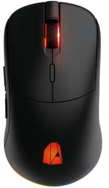 NitroPC - NM1 Pro Mouse senza filo gaming, 16.000 dpi, RGB con software personalizzabile, 6 pulsanti programmabili, ambidestro, creazione profilo, batteria 70 ore, PC/Mac, Nero
