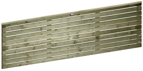 Roma Single 6x2ft (W: 6ft x H: 2ft) Modern Horizontal Slatted Capped Trellis Venetian Style Privacy Garden Panel Fence Topper/Wall Art/Pergola/Divider Width 1828mm x Height: 616mm