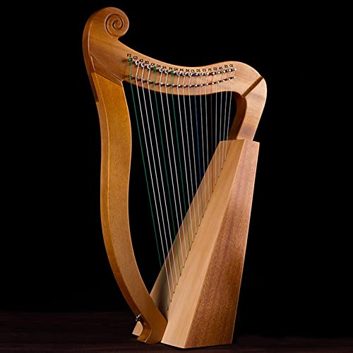 Arpa De Lira, 19 Cuerdas Arpa De Caoba De Madera Cuerdas De Nailon Instrumento De Arpa De Lira Para Niños Adultos Y Principiantes Instrumento Musical Con Llave De Afinación Y Bolsa De Transporte