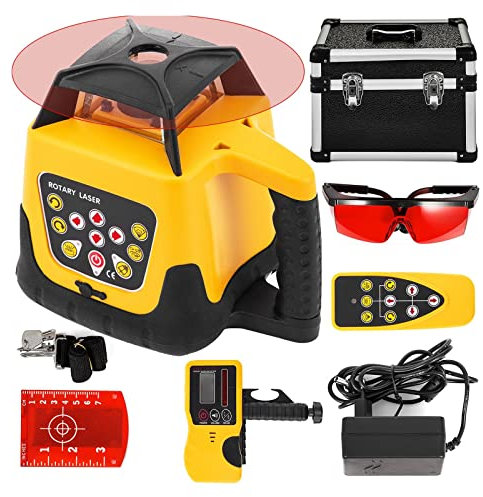 Kit livella Laser Rotante a 360° Autolivellante 500 m Costruzione Strumento di misurazione Trasversale Orizzontale Verticale (Colore: Raggio Verde) (Trasparente, Rosso, Giallo)