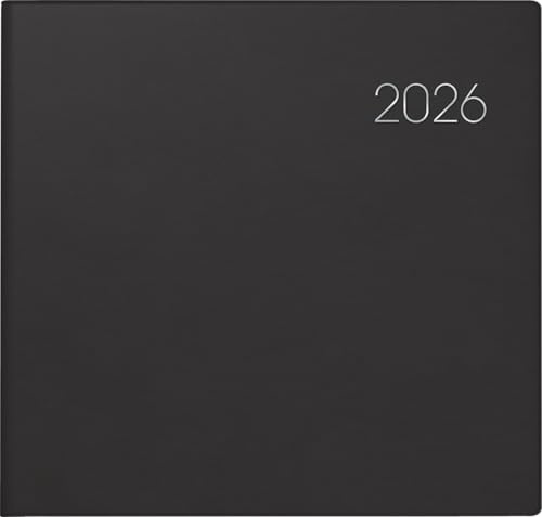 BRUNNEN bokkalender mod. 766 2026 | 210 × 205 mm, plast, svart