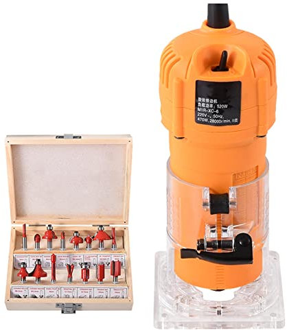 YQVEOT Fresadora de Madera Rebajadora Eléctrica, Máquina cortadora, ranuradora for carpintería, máquina de Grabado multifunción, Recortadora for carpintería, 470W, 2800r/min