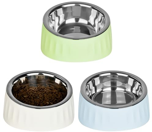 YYTECH 3 ciotole per gatti in acciaio inox, inclinate a 15°, set di ciotole per gatti rialzate, ciotola per cani e gatti, ciotola per alimentazione dell'acqua, ciotola per gatti rimovibile per acqua