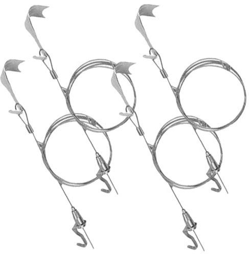 MOBUTOFU Kit 4 Colgadores Ajustables para Cuadros con Cuerda de Acero de 0,5 M, Gancho Regulable y Resistente, Cuerda para Colgar Marcos de Fotos y Manualidades, Adecuado para Decoración