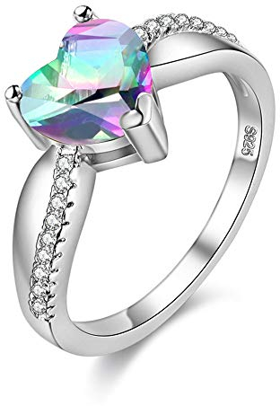 Uloveido Multi Color Frauen Jahrestag Ring für Mädchen wirh Zirkonia Kristalle Y3051