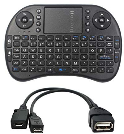 Mini clavier sans fil – Contrôleur 2,4 GHz avec souris tactile et câble OTG Combo par TV xStream, compatible avec Firesticks, Android TV Box, IPTV, 4K Media Stick, Smart TV, PC, X-Box, etc.