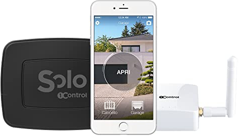 1Control SOLO + LINK, Apricancello senza Fili per Telefono/Smartphone, Apertura Cancelli o Porte Garage Controllati da Telecomando da Remoto e Comandi Vocali, x 4 cancelli e 10 Utenti, Made in Italy