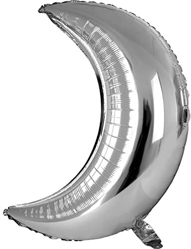 DekoRex Ballons en aluminium Lune 60 cm Décoration de fête d'anniversaire du Nouvel An (couleur : argent)