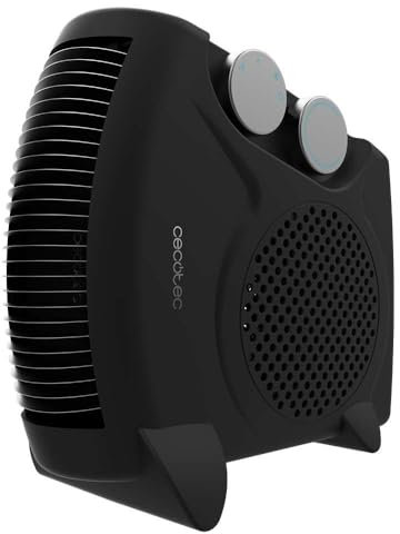 Cecotec Calefactor Eléctrico Bajo Consumo ReadyWarm 2000 Max Dual Black. Termoventilador de 2000W, 3 Modos, Termostato Regulable, Seguridad Sobrecalentamiento, Área de Cobertura 20m2