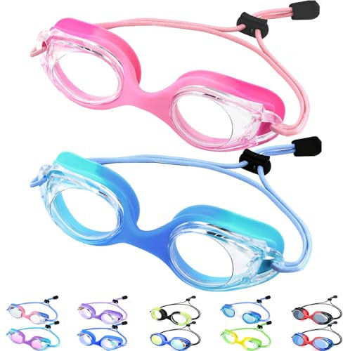 Vvinca Kinder-Schwimmbrille mit elastischem Band, auslaufsicher, beschlagfrei, für Kinder von 6 bis 14 Jahren, mit Schnellverstellung