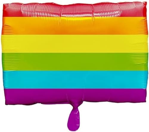 Amscan Folienballon * REGENBOGEN FLAGGE * als Deko und Geschenk | Größe:30x40cm | für Luft und Helium | Rainbow Pride Fahne Ballon Party Dekoration
