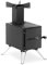 Uniprodo UNI_RS_002 Raketenofen 2 Kochplätze Karbonstahl 4 Füße Rocket Stove Outdoor Holzofen