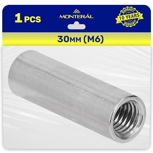 Rond Manchon de Raccordement M6 x 30 mm Realizzato in Acciaio Zincato - Garantie de 10 Ans - MONTERAL