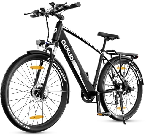 Qekud 27.5'' Elektrofahrrad, 27M204 E-Bike Trekkingrad E-Cityrad, 36V 12,5Ah Li-Ion Akku Mountainbike Pendlerfahrrad, LCD-Display, Reichweite bis 100KM, EU-konform, mit APP