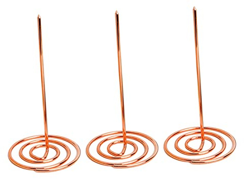 BCOATH Menú Invocación Tenedor De Metal 3 Piezas Tamaño Estándar Anticorrosivo Oro Rosa Para Oficina y Restaurante Soporte De Facturas Recibos y Notas