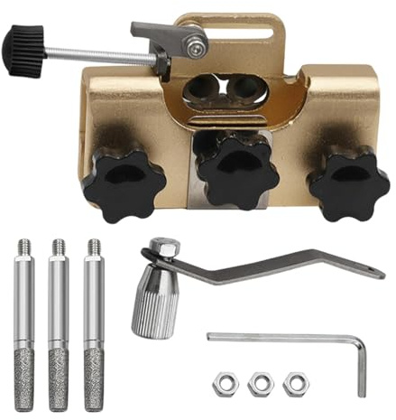 Sirseon Affûteuse pour tronçonneuse, kit d'affûteuse pour tronçonneuse | Affûteuses de tronçonneuse en alliage d'aluminium avec 3 pointes | Aiguiseur à manivelle pour scies à chaîne et scies
