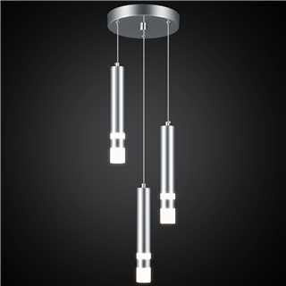 ZPBSJ Modern Pendant Light Adjustable Height LED Chrome Mini Pendant Light for Kitchen Island Bedroom Bedside Table Small Pendant Lights(3-Lights)