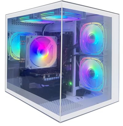 suevery Gaming PC Ryzen 7 5700G (8 Kerne 16 Threads, bis 4.6GHz) Desktop Computer Tower 32GB RAM | 1TB NVMe SSD | WLAN | Win 11 | Integrierte Vega 8 | Prebuilt Gamer PC (Weiß)