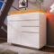 Jaxenor Sideboard Weiss Hochglanz, Kommode Wohnzimmer mit 2 TüRen Und 3 Schubladen, Led Beleuchtung (App Control), Sideboard Flur füR Schlafzimmer, BüRo, Flur, Weiß