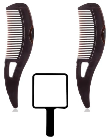 Juego de 2 peine para la caspa con sello de bolsillo, peine de limpieza para cuero cabelludo seco con dientes de masaje y eliminador de suciedad para cuero cabelludo seco, set de cuidado del cabello