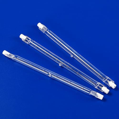 BLOMDE 5pcs R7S Bulbo de halógeno 1000W 1500W Dimmable 120V 254 mm T3 J Tipo de bombilla de inundación de doble extremo lineal, 2700k blanco cálido 254 mm-110V-1500W