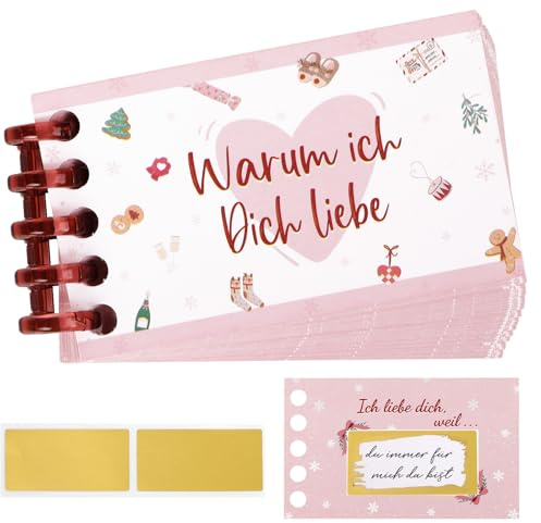 BETESSIN Adventskalender zum Rubbeln Warum ich dich liebe - Romantischer Pärchen Adventskalender 2025 mit 24 Liebesbotschaften zum Ausfüllen & Freirubbeln - Geschenkidee für den Partner (Rosa)