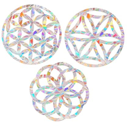 TOYANDONA Adhesivos Atrapasoles para Ventanas Anticolisión de PVC Pegatinas Removibles Efecto Arcoíris Protección para Aves Puertas y Ventanas Decoración para Sala y Dormitorio