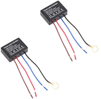 Lot de 2 modules de contrôle de lampe tactile, capteur de lampe tactile, variateur d'intensité à 3 voies, interrupteur variateur d'intensité pour ampoules à intensité variable