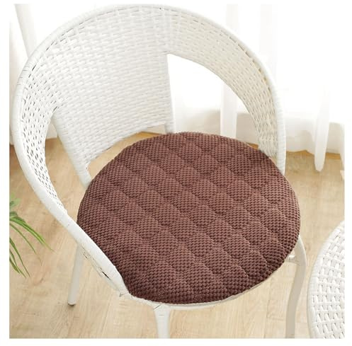 YYDSWTW Round Chair Cushion Soft Seat Stool Pad Non Slip Removable Cover Washable Upholstered for Bar Stools Cushions Brown 15.6 in