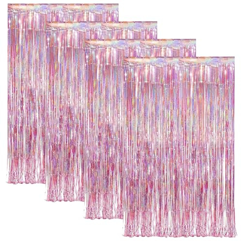 Rairsky 4 Piezas Cortinas de Espumillón,2m x 1m Cortina de Oropel