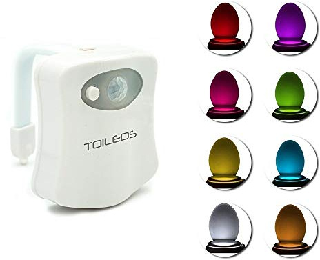 TEMPO DI SALDI Luce Led Per Water WC 8 Colori Illuminazione RGB Bagno Con Sensore Crepuscolare