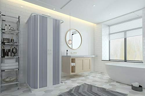 Duschkabine mit 3 Seiten aus PVC-Kunststoff, 80 x 80 x 80 cm, individuell kürzbar