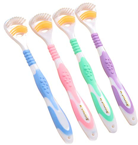 Healifty Spazzola per la lingua della bocca, pratica spazzola igienica, in silicone, per donne, adulti, uomini, bambini, 4 pezzi