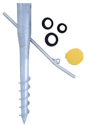 BRESKO Einschraubhülse für Sonnenschirme Eindrehbodenhülse Bodendübel Eindrehhülse Bodenhülse Erdspieß Schirmständer (Stahl verzinkt/Ø 25-60 mm)