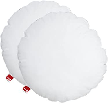 POWER INN – Innenkissen Baumwolle | 2er Set - 40 cm Rund | Waschbares Kisseninlett als Dekokissen, Sofakissen und Kopfkissen | gefüllt mit Oeko Tex 100 Füllwatte (2, 40 cm)