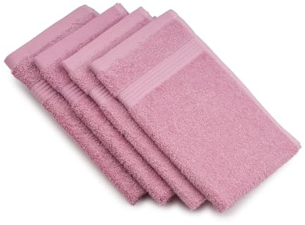 Gözze - New York Gästetücher, 4er-Set, Weich und saugfähig, 100% Baumwolle, 30 x 50 cm - Altrosa